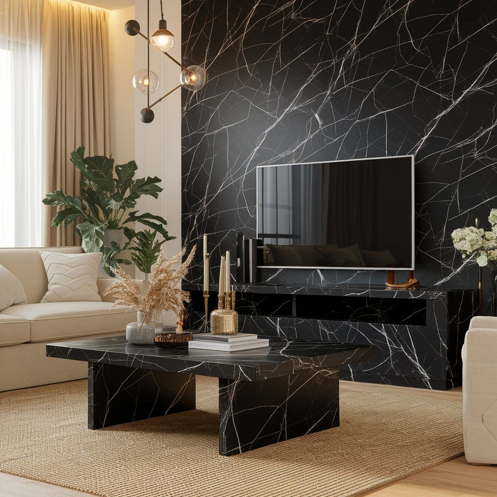 Luxury Black Marble Peel & Stick Wallpaper